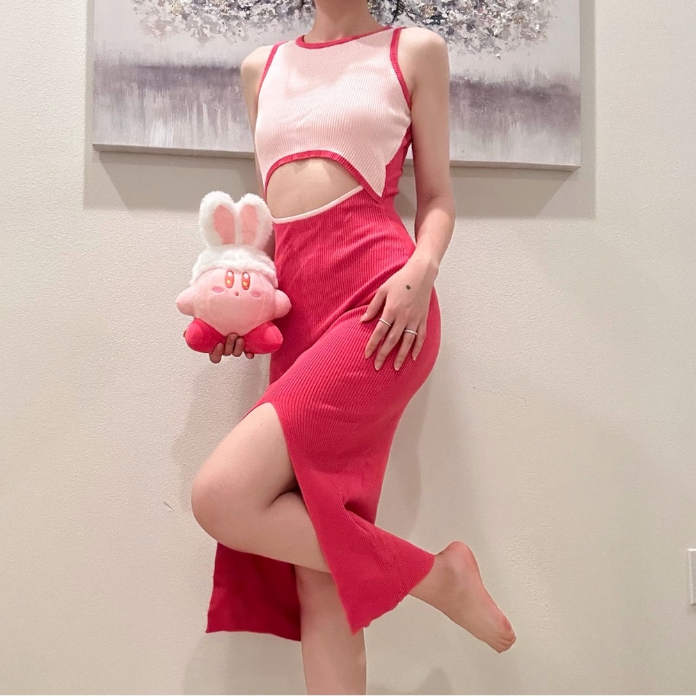 super cute Y2k Kirby pink sexy body-con dress💕